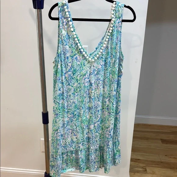 Lilly Pulitzer Blue and Green Mini Dress - Picture 1 of 3